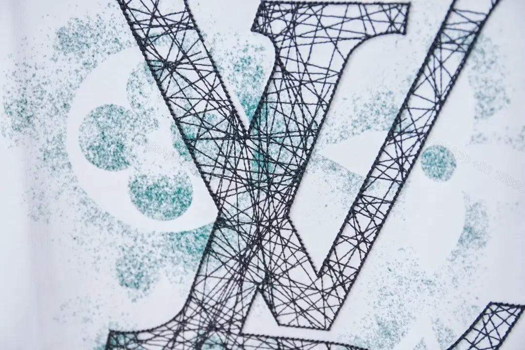 View 4 of Minimalist White Tee with LV Stitch – Premium Everyday Essential