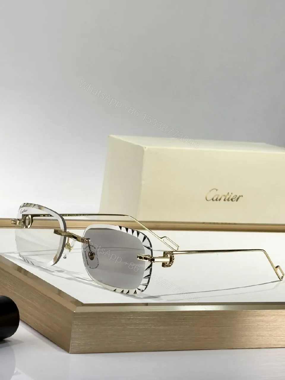 View 2 of Intricate Rimless Sunglasses: Luxe Metal, Gradient Lenses, Edge Detailing