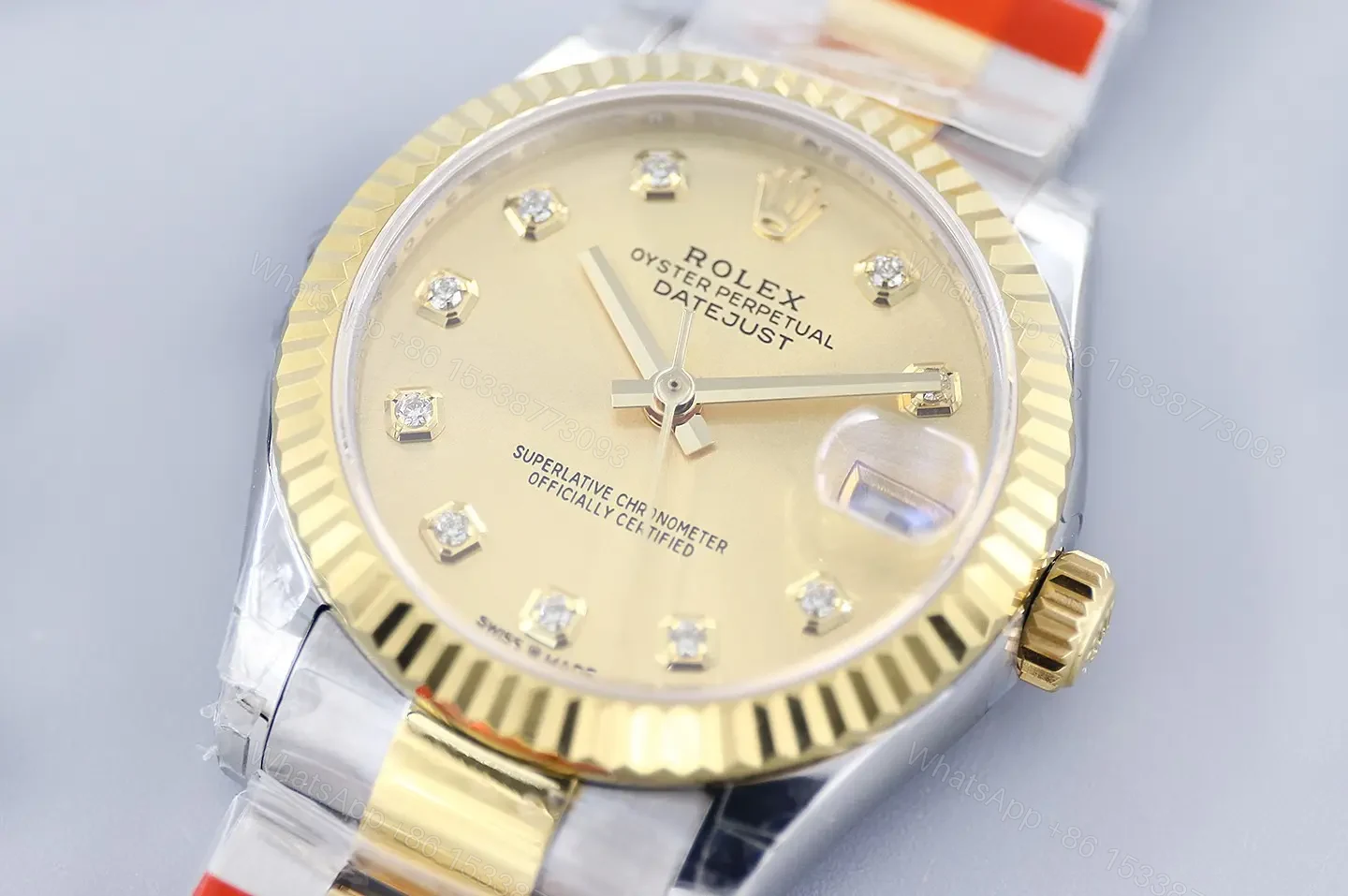 View 3 of Rolex Datejust 31 178313 Diamond Champagne Dial Oyster Bracelet Watch 178313-0041