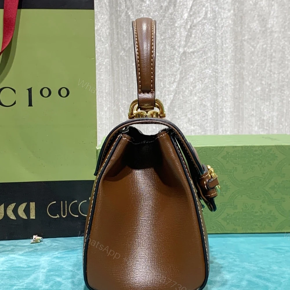 View 3 of Gucci Horsebit 1955 Top Handle Bag Light Brown 29Cm