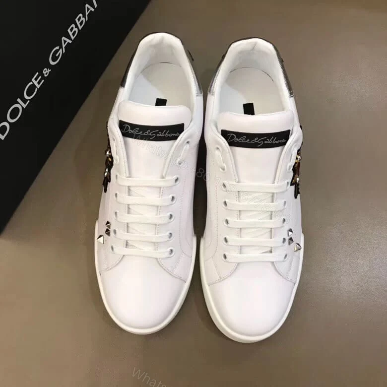 View 4 of DOLCE & GABBANA SNEAKERS PORTOFINO IN VITELLO NAPPATO CON PATCH – DG23