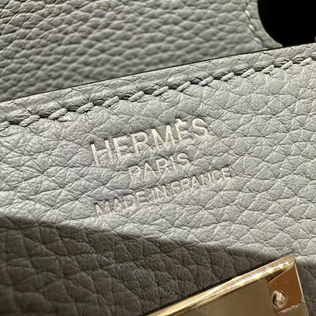 View 8 of HERMES BIRKIN 30CM CLOUD BLUE TOGO LEATHER SILVER HARDWARE