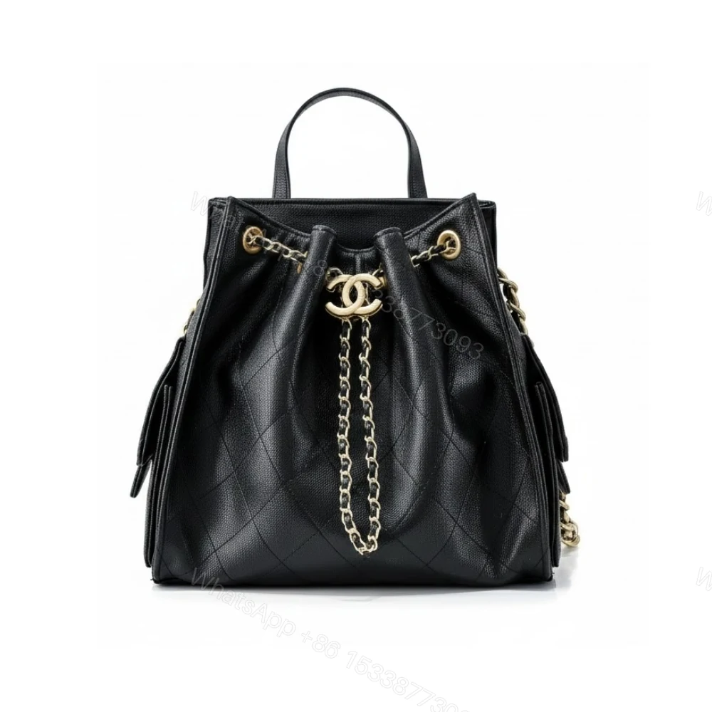 Chanel 25 Medium Size Backpack Grain Effect And Gold Metal Black 23Cm As5600 B20304 94305 — view 1
