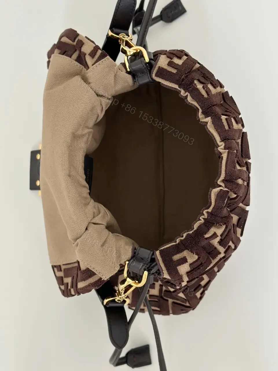 View 7 of Structured Monogram Textured Shoulder Bag: All-Season Versatility