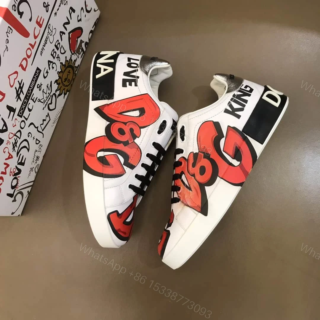 View 5 of DOLCE & GABBANA CALFSKIN PORTOFINO SNEAKERS WITH PATCHES OF THE DESIGNERS – DG02