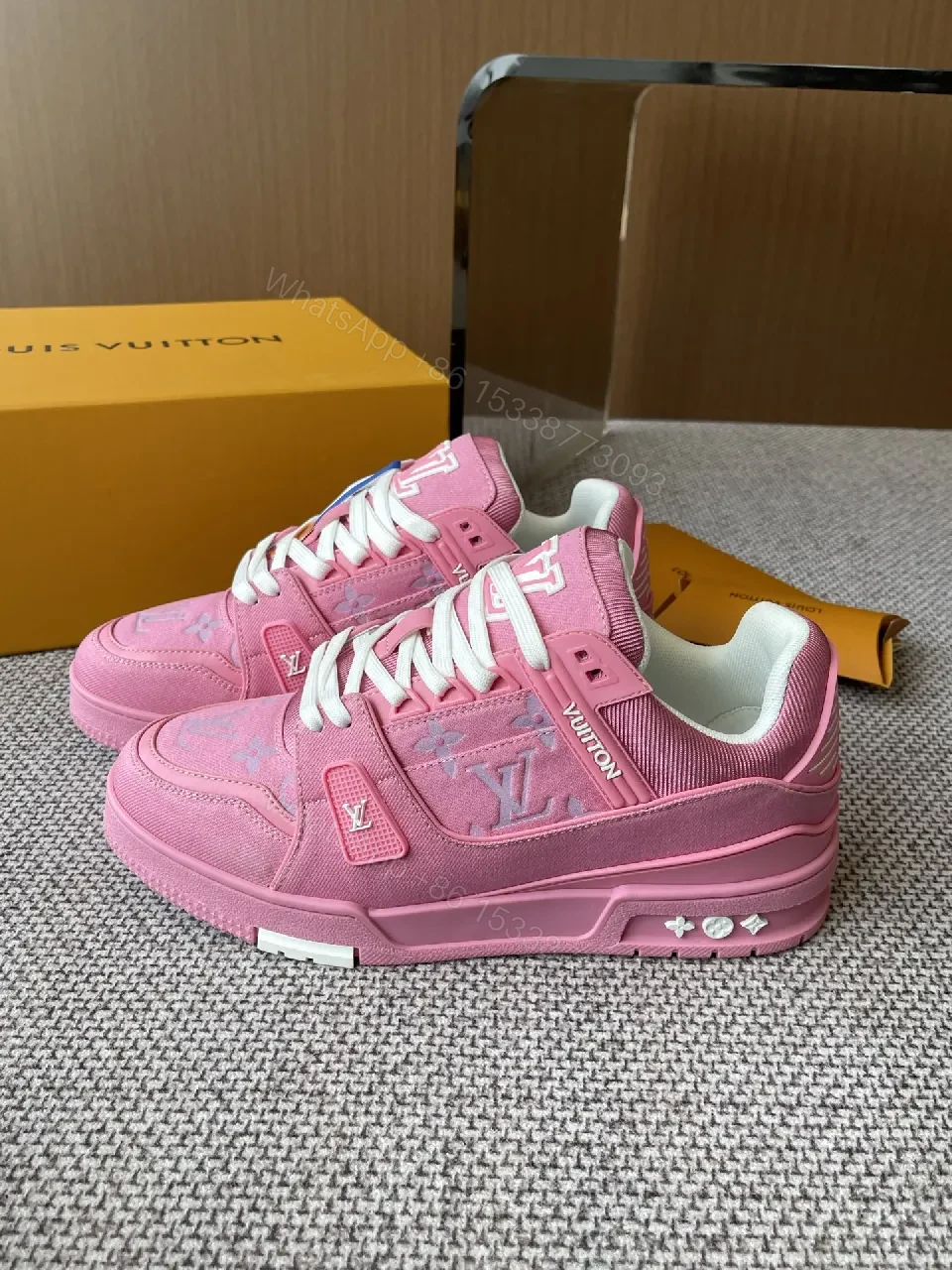 View 4 of Vivid Pink Suede Sneakers: Luxe Everyday Statement Pair