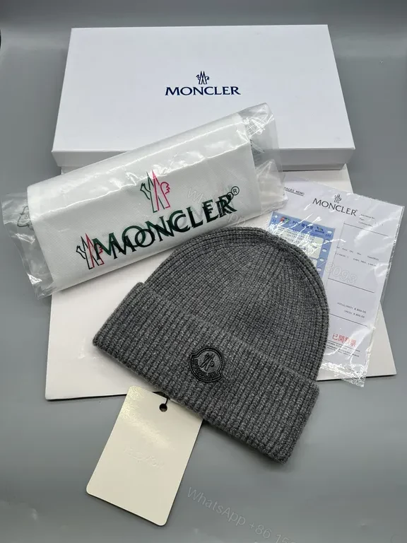 Charcoal Moncler Knit Beanie – Premium Rib Knit Cap — view 1