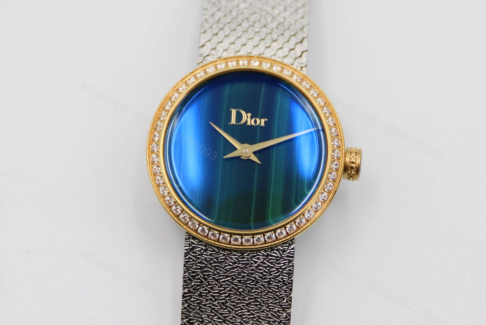 Dior高仿藍綠漸層面金邊女錶典雅百搭款 — view 1