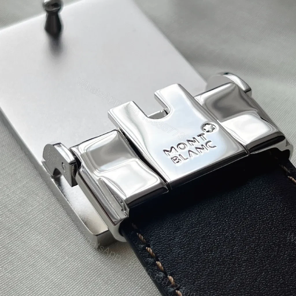 View 2 of Refined Leather Belt with Signature Buckle — Everyday Luxury