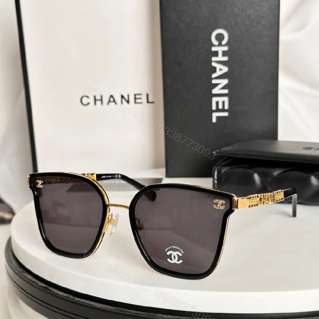 View 9 of Bold Square Sunglasses—Acetate/Metal, Signature Luxe Details