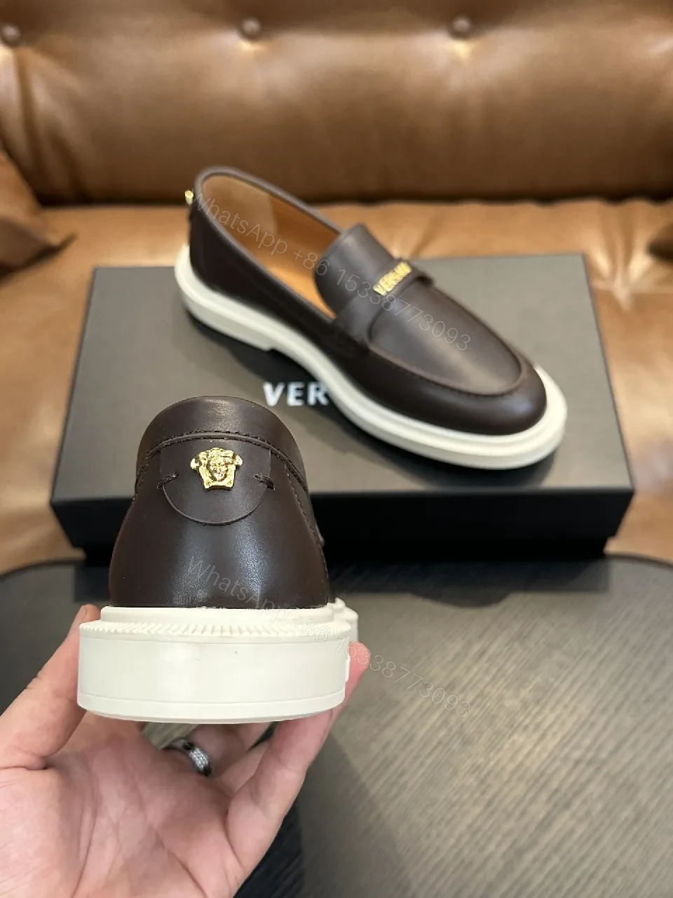 View 2 of Dark Brown Leather Loafers + Premium Calfskin + Sleek Modern + All-Day Comfort + Loafers