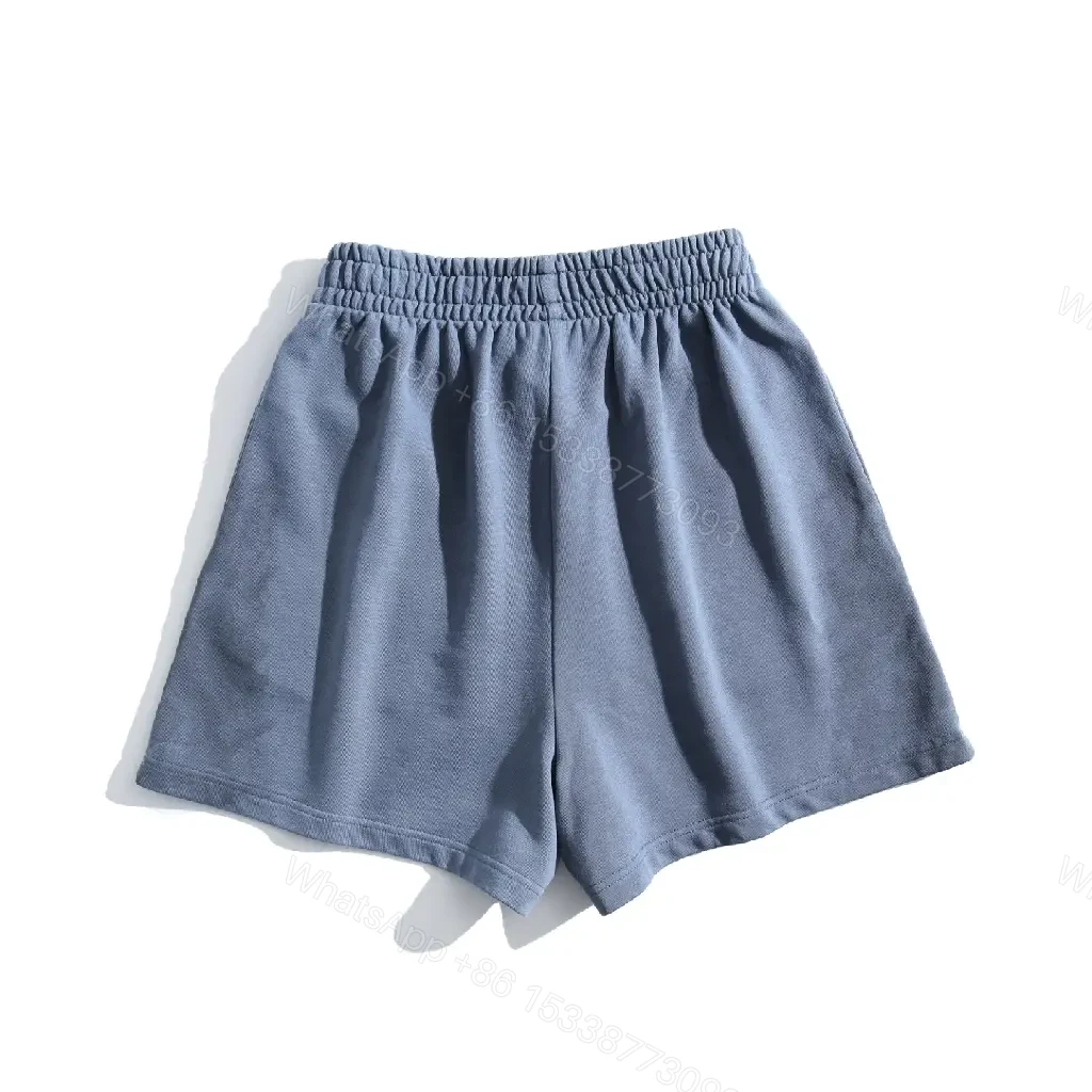 View 6 of Blue Denim Cotton Shorts Free Elastic Waist Balenciaga Style