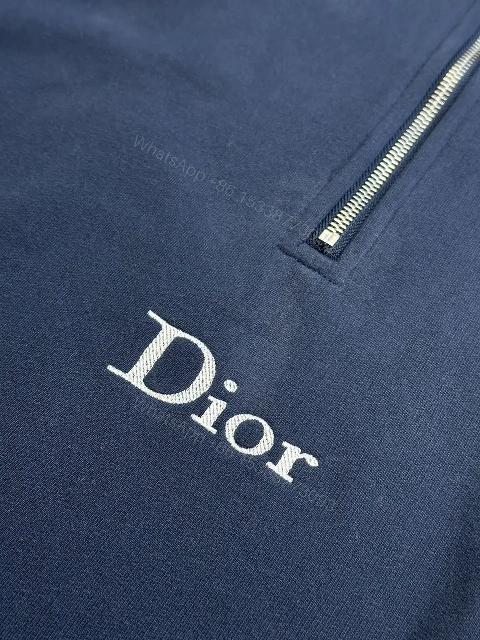 View 3 of Minimalist Luxe Half-Zip Sweatshirt, Subtle Dior Monogram