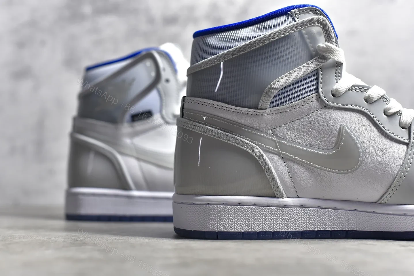 View 5 of Air Jordan 1 Retro High Zoom White Racer Blue Reps