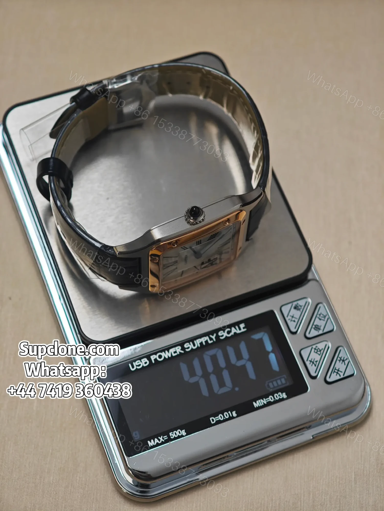 View 9 of Cartier Santos W2SA0038 Super Clone Quartz Watch Leather Strap
