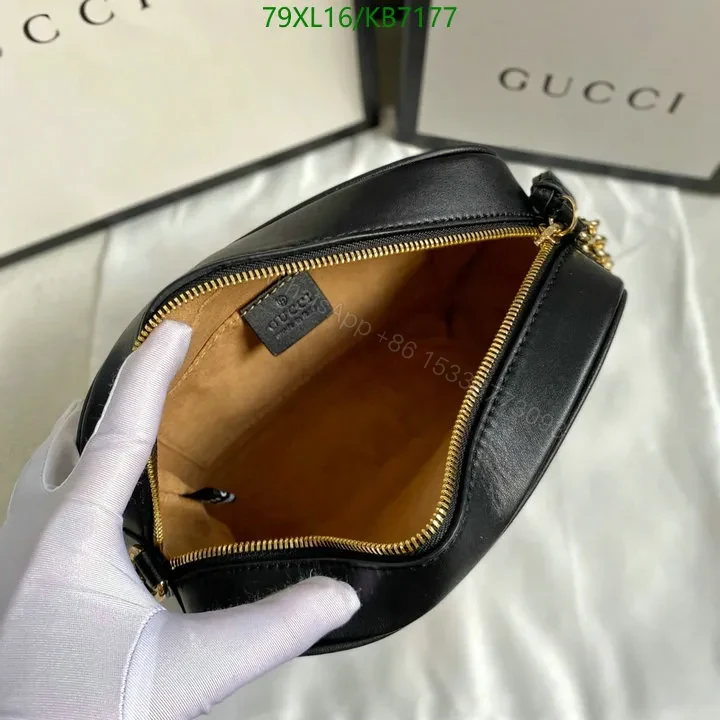 View 14 of Gucci Replica GG Marmont Small Beige Canvas Shoulder Bag with Leather Trim CXV319