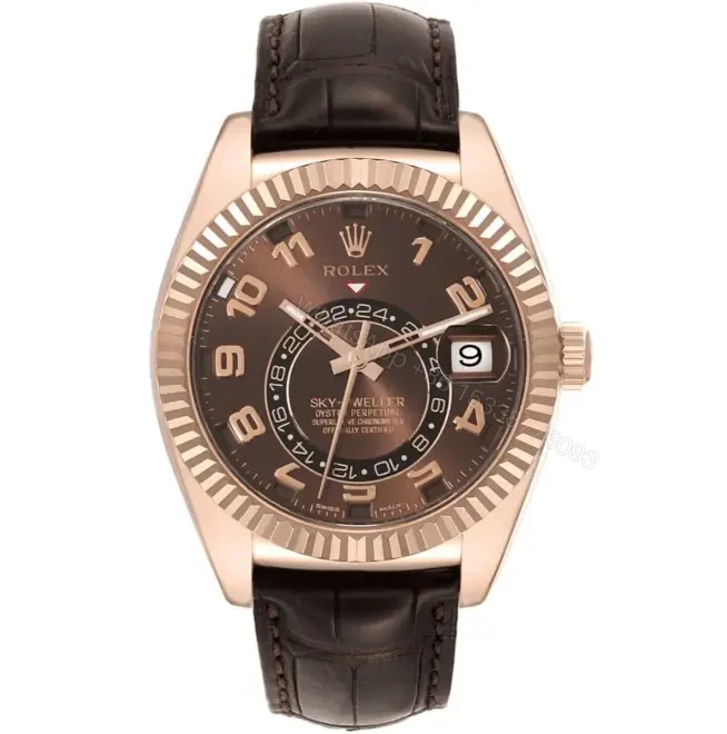 Rolex Sky Dweller Everose Chocolate Brown Dial Watch — view 1