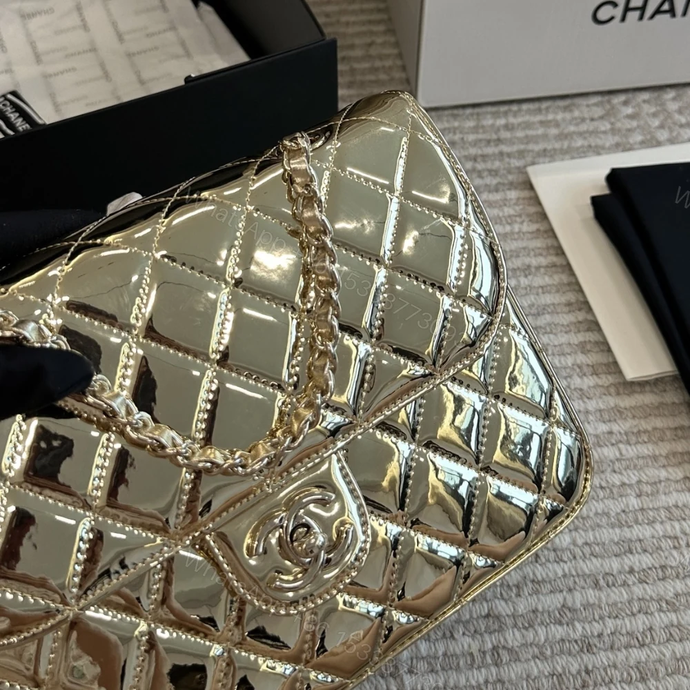 View 4 of Chanel Backpack And Star Coin Purse Metallic Mirror Gold 23Cm