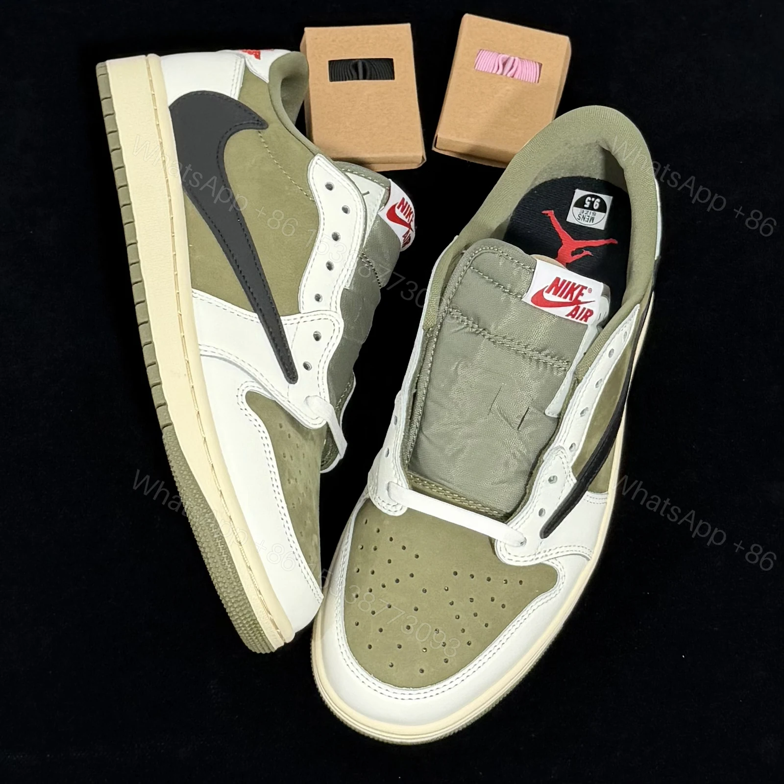View 8 of Travis Scott x Air Jordan 1 Low Medium Olive Reps