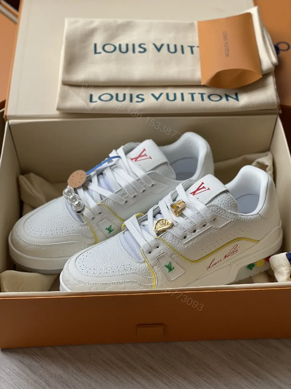 View 8 of White Textured Leather Sneakers Luxury Accents - Modern City Style