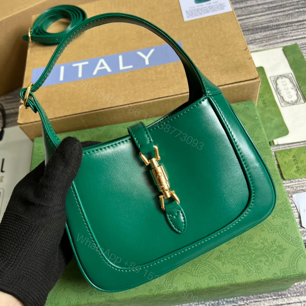 View 2 of GG JACKIE MINI 19 SHOULDER BAG IN GREEN FOREST CALFSKIN