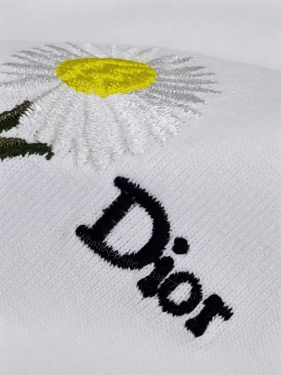 View 8 of Minimalist Luxe Tee: White Cotton, Delicate Embroidery, Everyday Chic