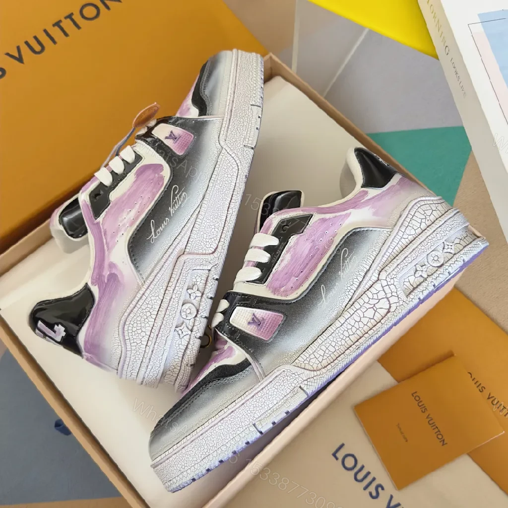 View 4 of Lilac Leather Luxe Sneaker: Playful City-Ready Comfort