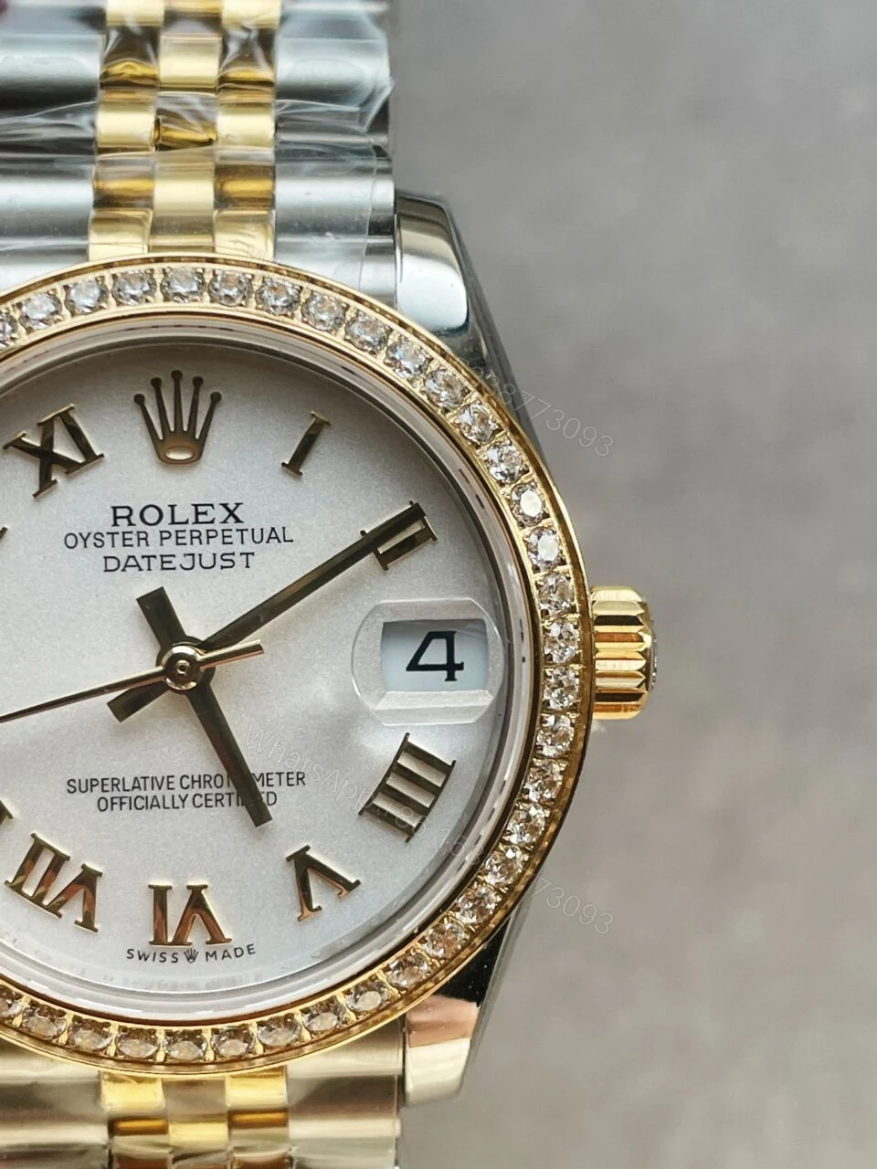 View 4 of Rolex Datejust 31mm 278273 YG/SS White Dial Diamond Bezel