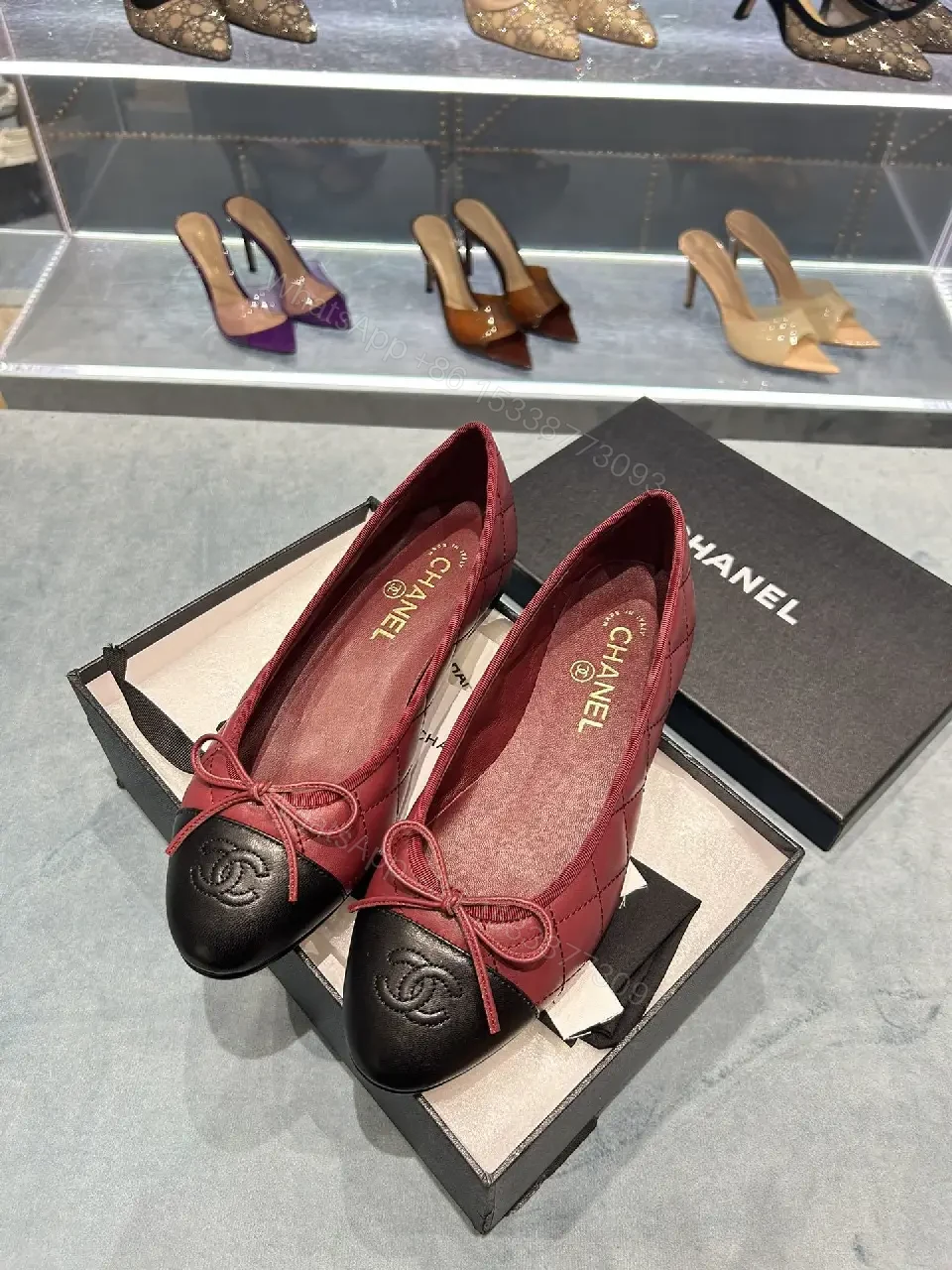 View 5 of Quilted Leather Ballet Flats with Cap Toe