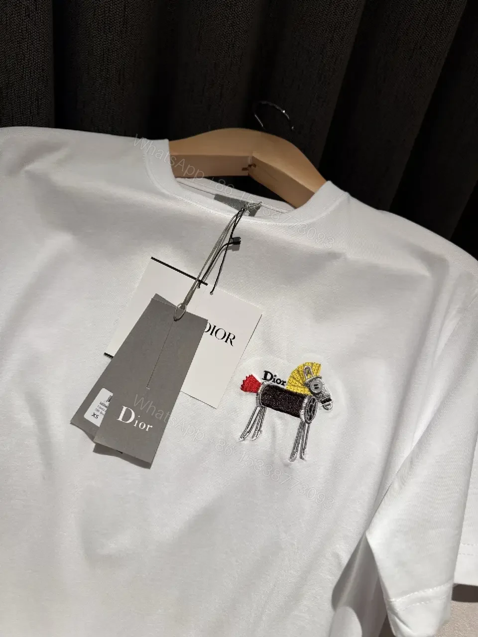 View 4 of White Cotton Tee with Patch – Subtle Designer-Inspired Luxthe Tee