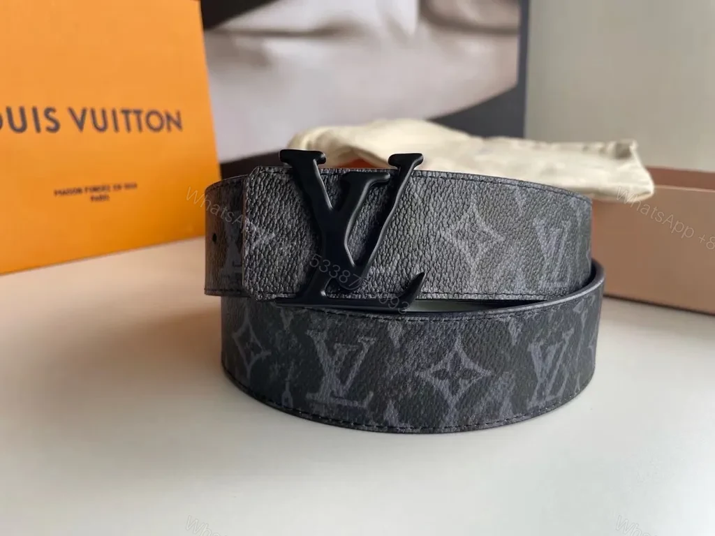 Louis Vuitton Monogram Belt: Matte Gunmetal Buckle, Canvas — view 1