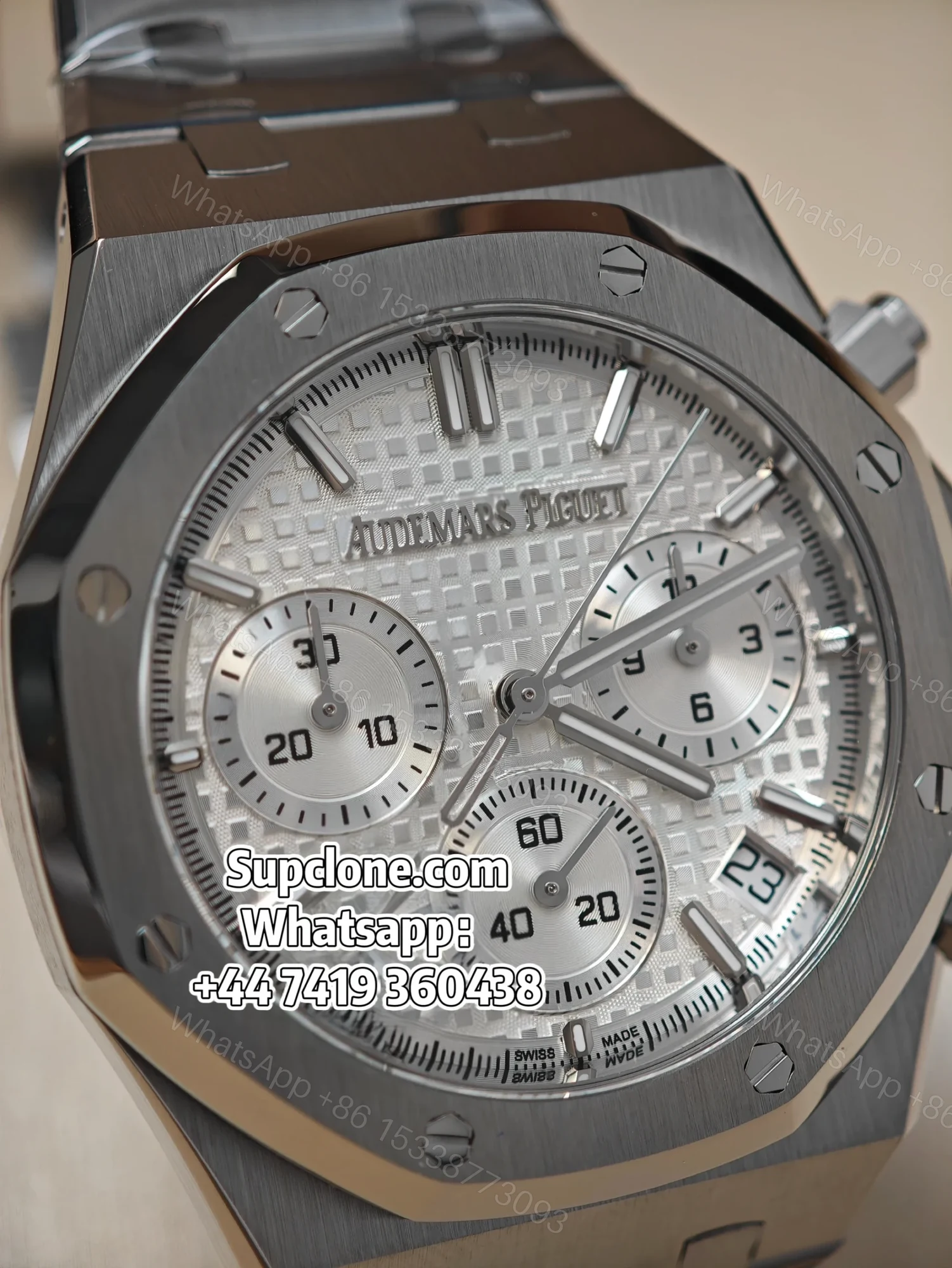 View 4 of Audemars Piguet Super Clone Royal Oak White Dial 26240 Chronograph 41mm