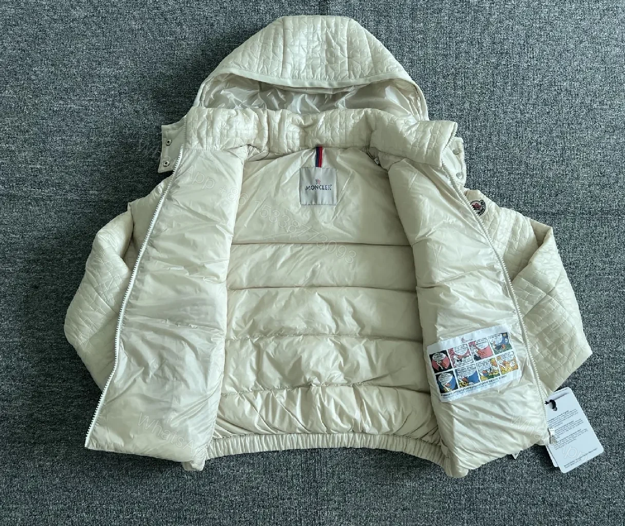 View 2 of Quilted Off-White Hooded Jacket: Lightweight Warmth, Premium Structure