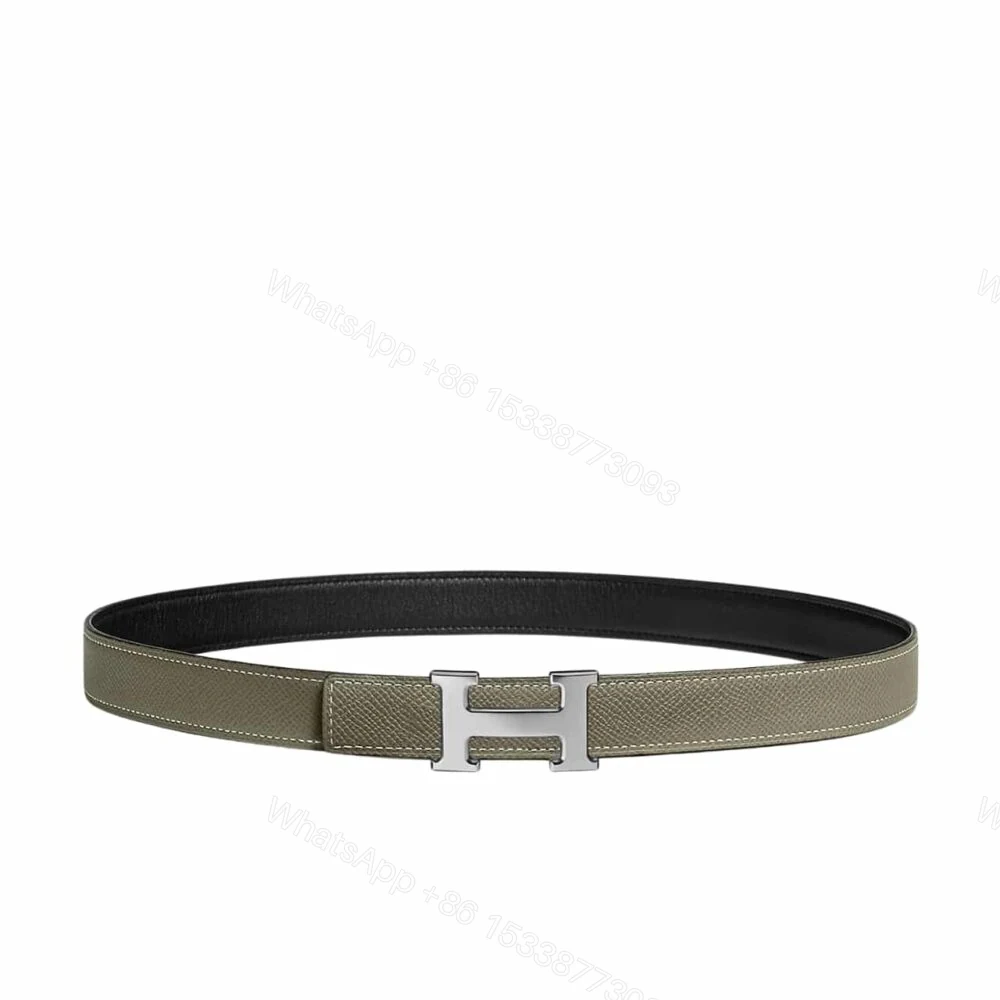 Hermes Mini H Belt Buckle And Reversible Strap Silver Grey 24Mm H079645CK05 — view 1