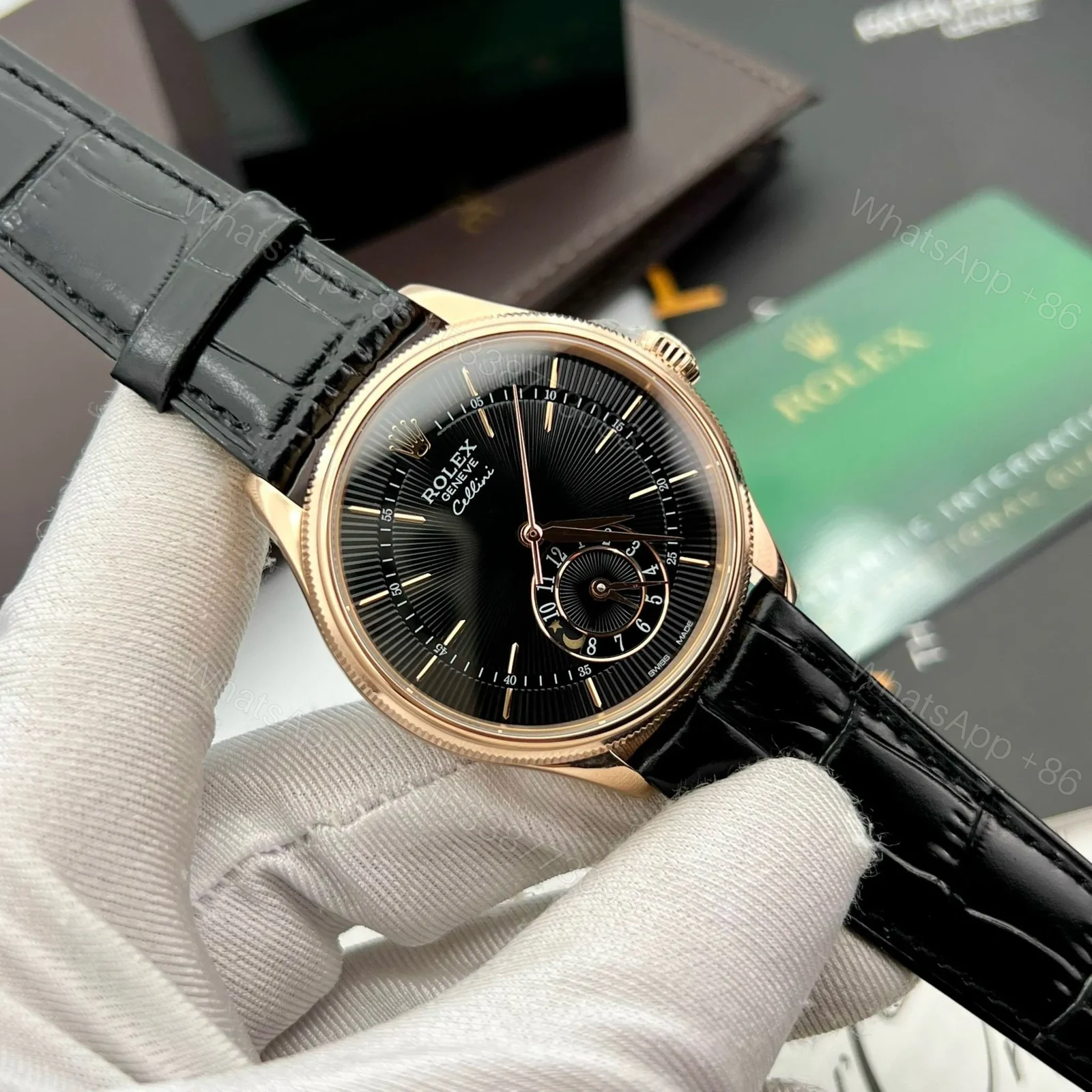 View 2 of Replica Rolex Cellini Black Dial 50525