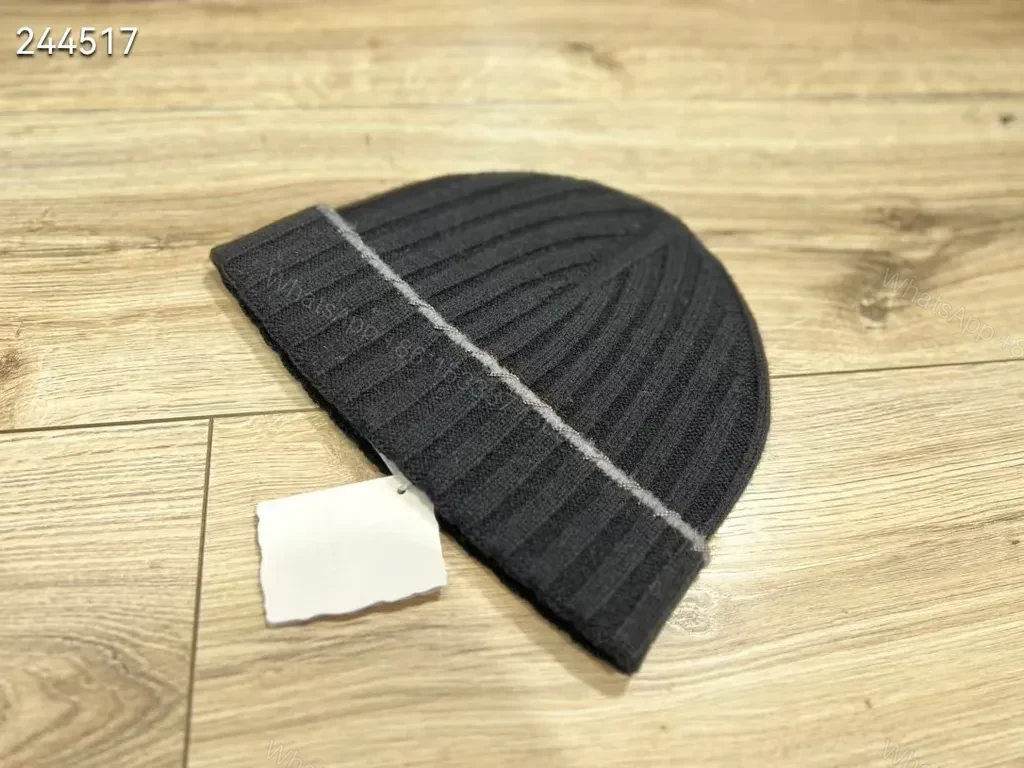 View 7 of Taupe Knit Beanie: Premium Ribbed Warmth, Unisex Style