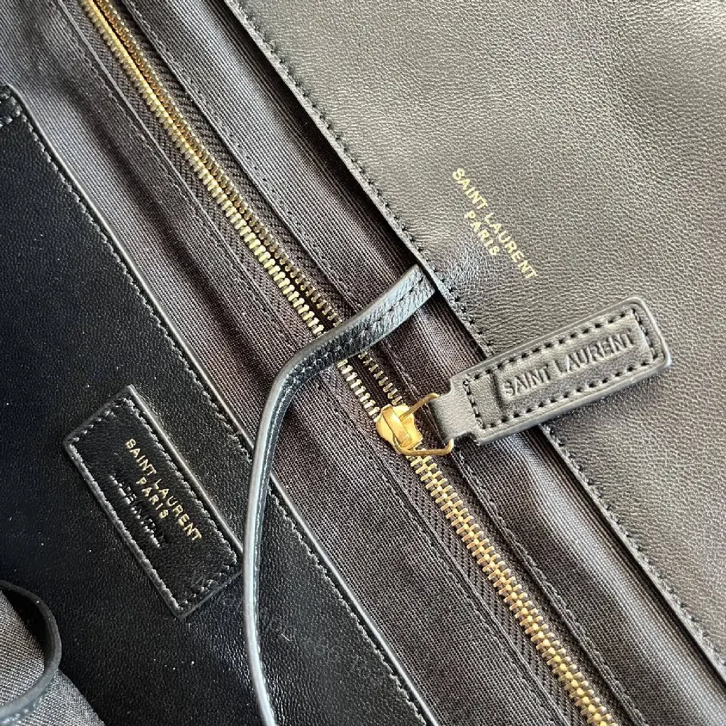 View 5 of Quilted Black Leather Shoulder Bag with Gold Chain