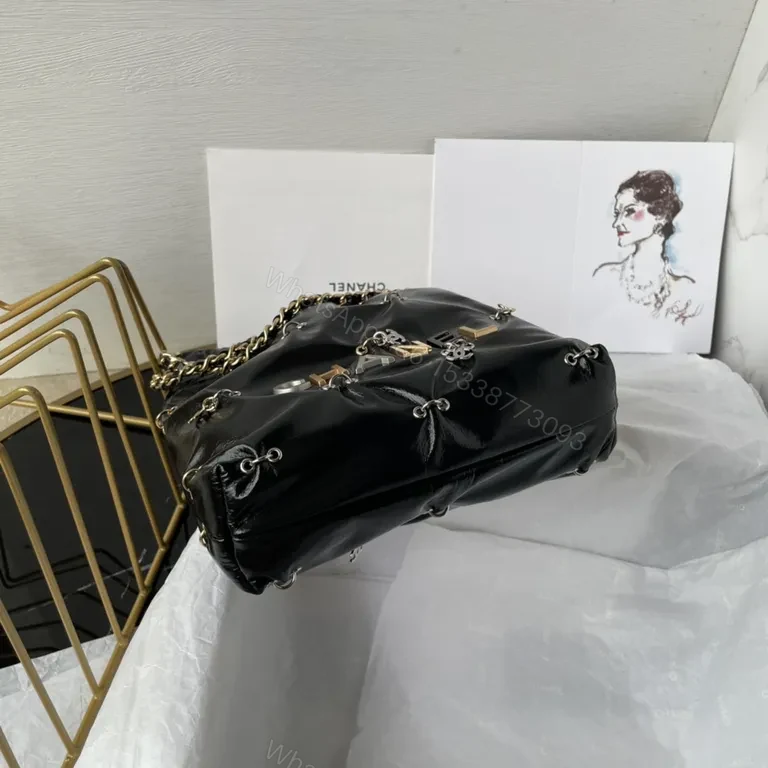 View 2 of Chanel-Inspired Quilted Mini Bag with Gold Chain