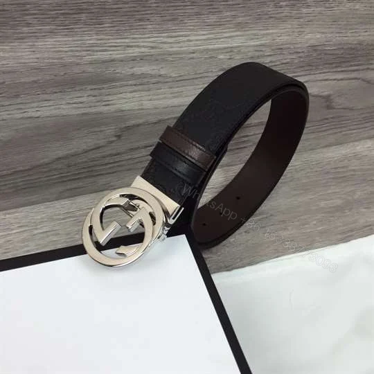 View 5 of GUCCI SIGNATURE BELT WITH SILVER G BUCKLE – B49