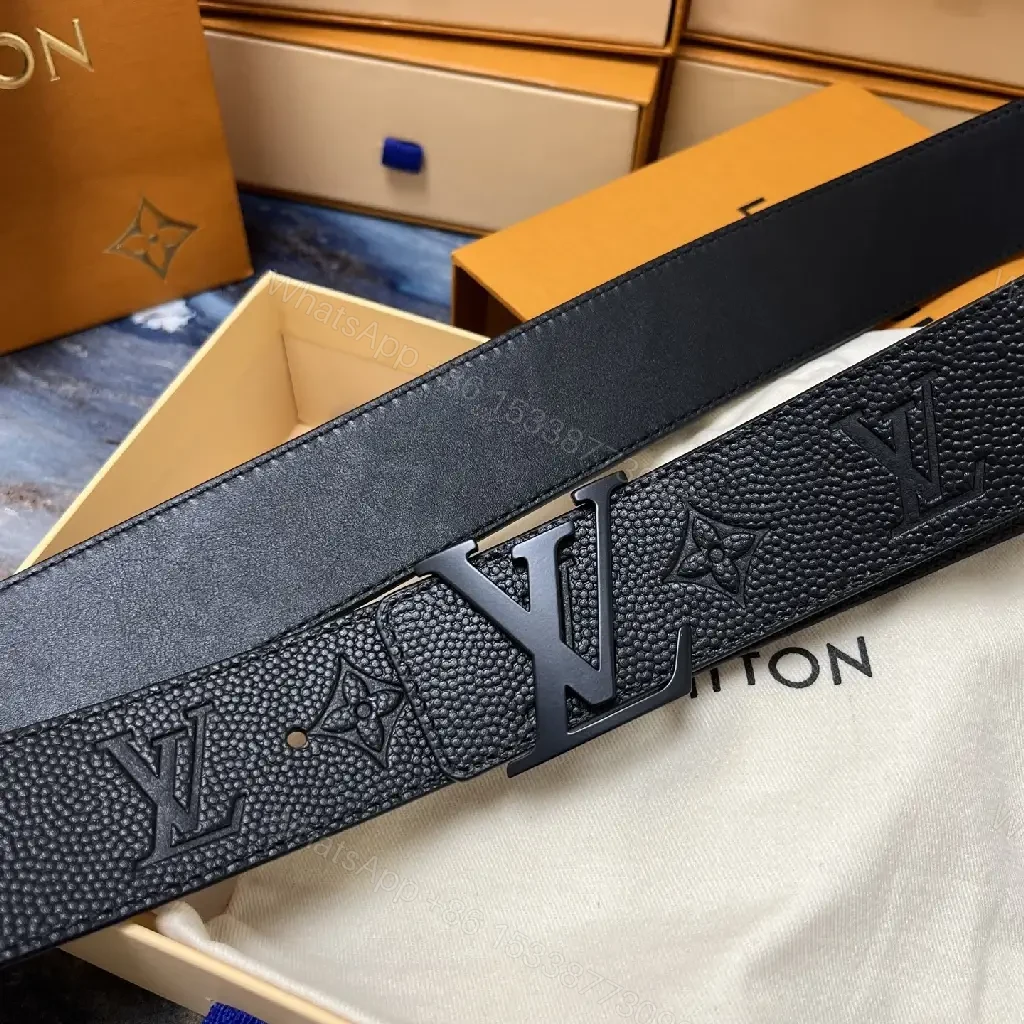 View 8 of Modern Leather Belt with Monogram Texture
