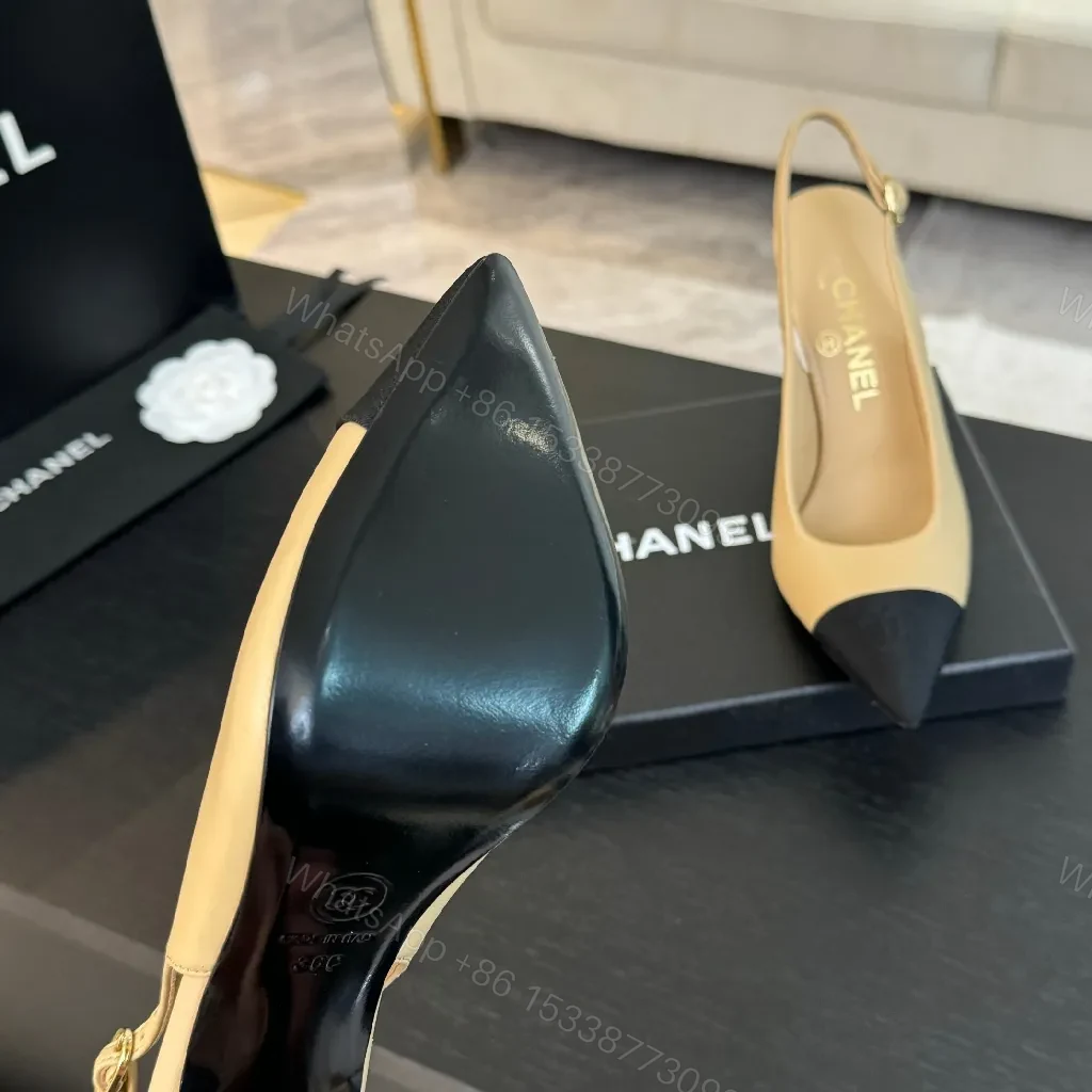View 3 of Two-Tone Pointed-Toe Slingbacks: Luxe Comfort
