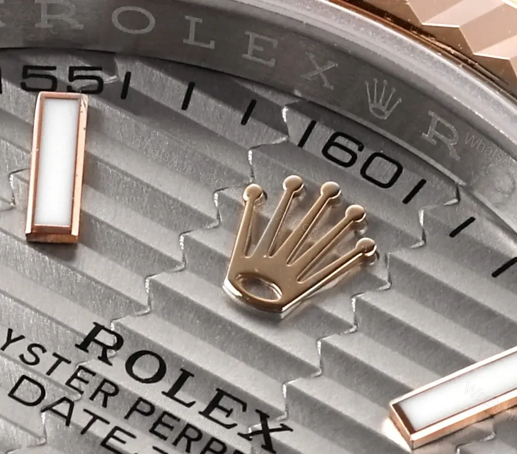 View 6 of Rolex Datejust 41 Everose Rolesor Fluted Oyster Sundust Dial Watch 126331-0018
