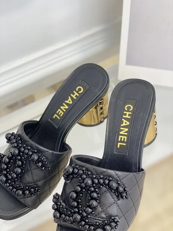 View 4 of Chanel-Inspired Beaded Slip-Ons: Luxe, Comfortable Mules