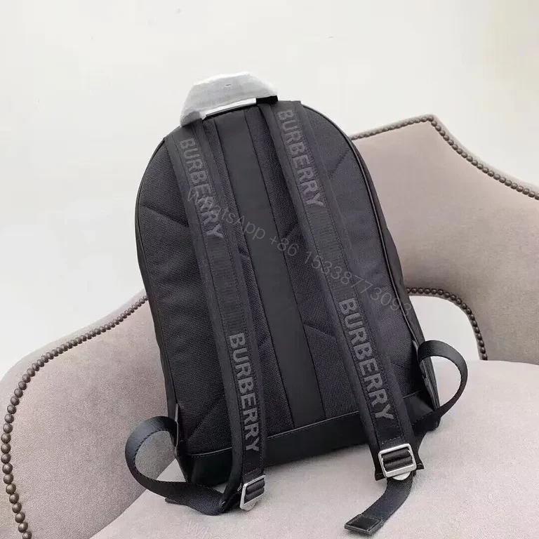 View 2 of Chic Black Burberry Nylon Backpack â€” Luxe Everyday Carry