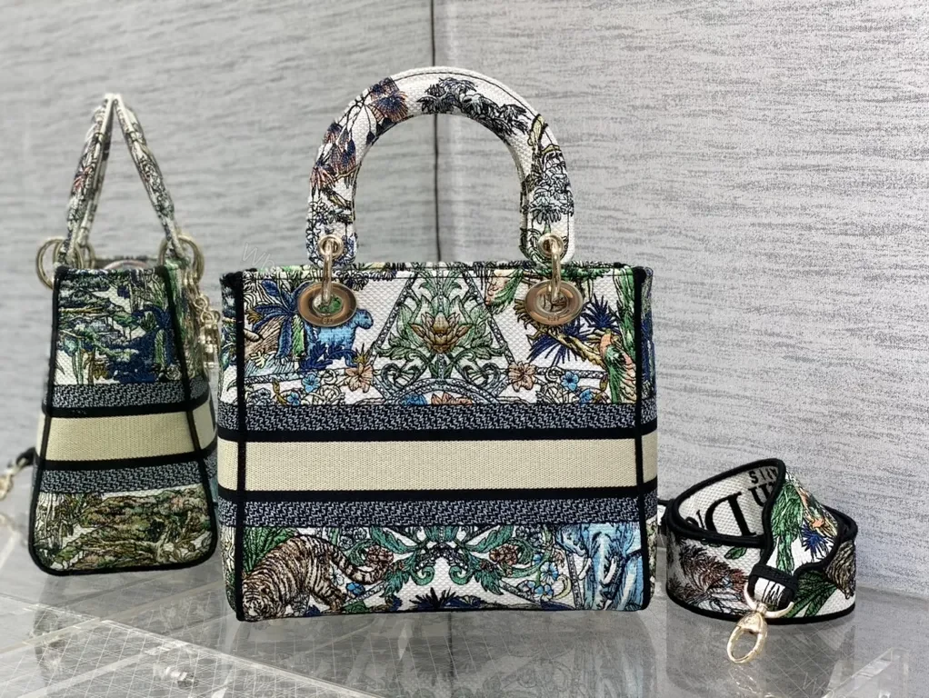 View 8 of Emerald Dior Floral Jacquard Satchel â€“ Couture Style Bag