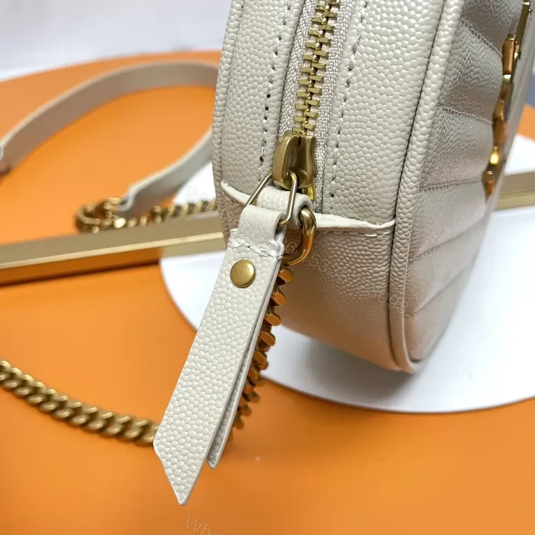 View 3 of Grey Chevron Round Bag Replica YSL Crossbody