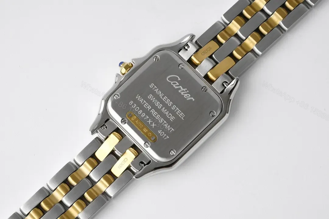 View 4 of KOR Factory Cartier Panthère de Cartier Two-Tone Stainless Steel and 18K Gold Watch – Silver Dial, Blue Hands, 27x37mm