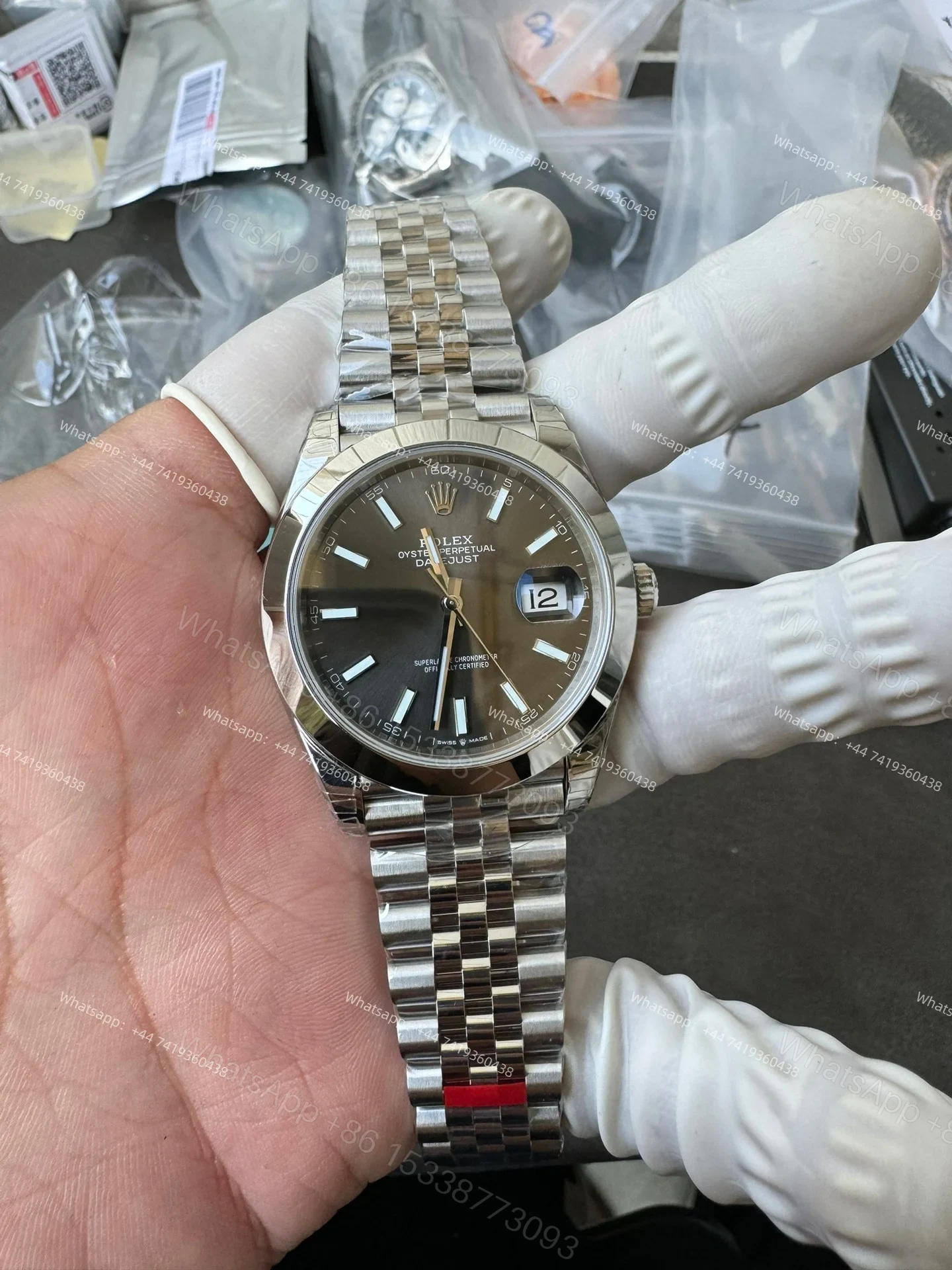 View 2 of Rolex Datejust M126300-0008 1:1 Replica Gray Dial Jubilee 41MM 3235 Movement Super Clone Watch