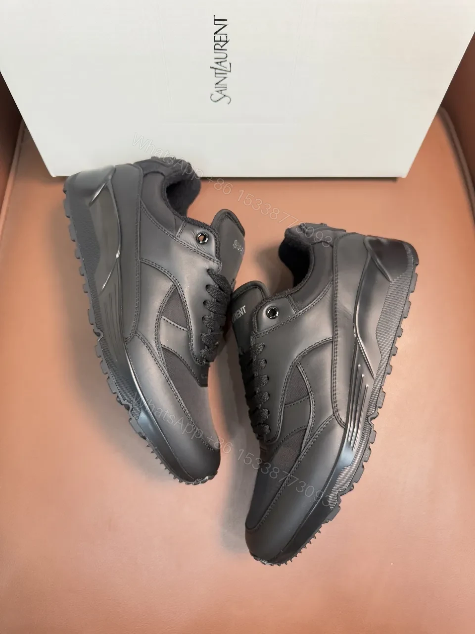 View 4 of Black Leather Modern Sneaker + All-Day Comfort + Men's Shoes