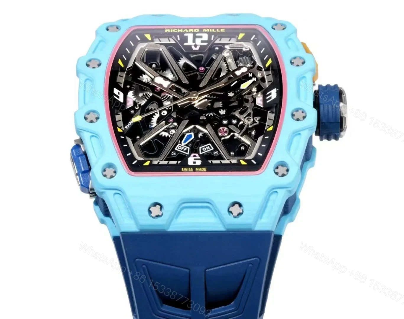 View 3 of Richard Mille RM35-03 Automatic Skeleton Watch Carbon NTPT Fiber Case 13.5MM Ultra Thin Integrated Movement Sport Luxury Edition RM35-03-CNT-AUTO-LT